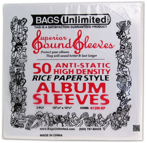 Bags Unlimited 50 Pack "Rice-Paper" - LP inner sleeves